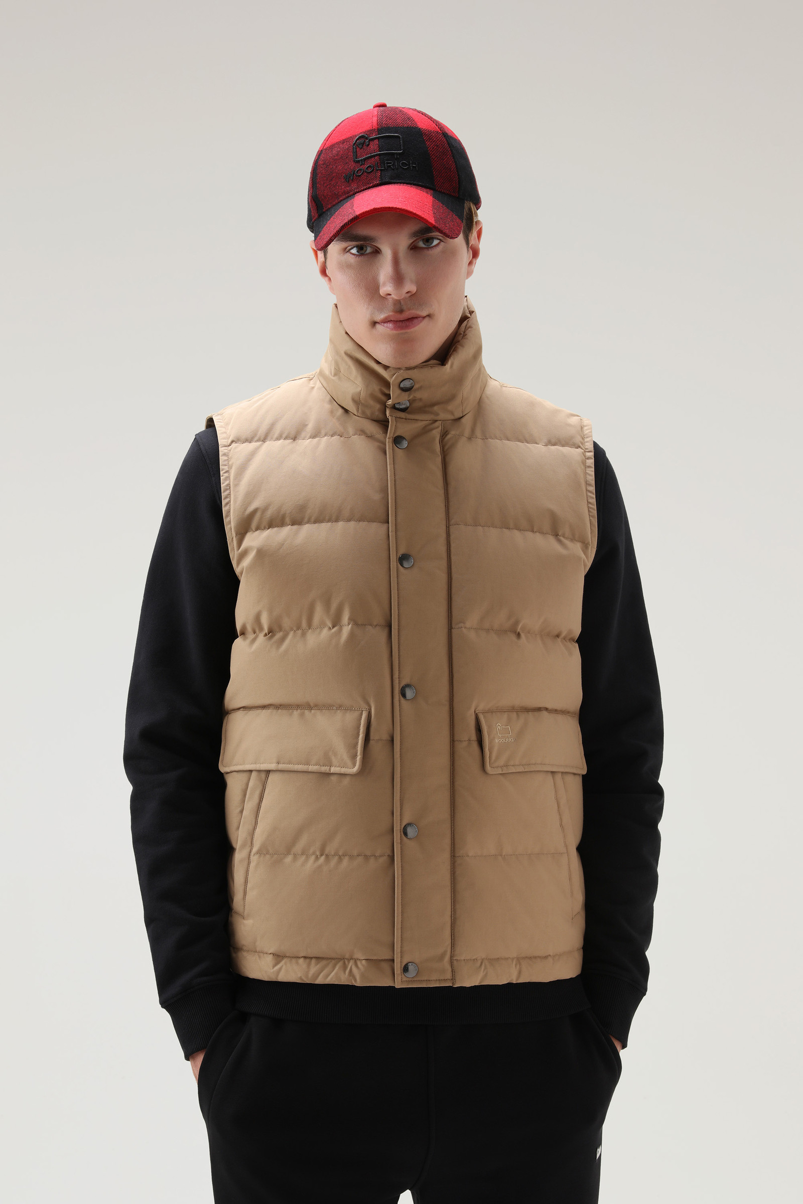 Aleutian Vest with Detachable Hood Khaki | Woolrich