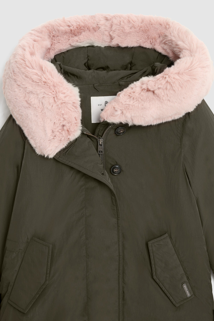Girl's Literary Sleek Parka with faux fur