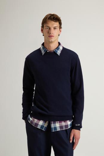 Pure Wool Crewneck Sweater Blue | Woolrich