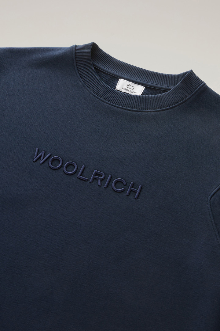 Crewneck Sweatshirt with Embroidered Logo Blue photo 2 | Woolrich