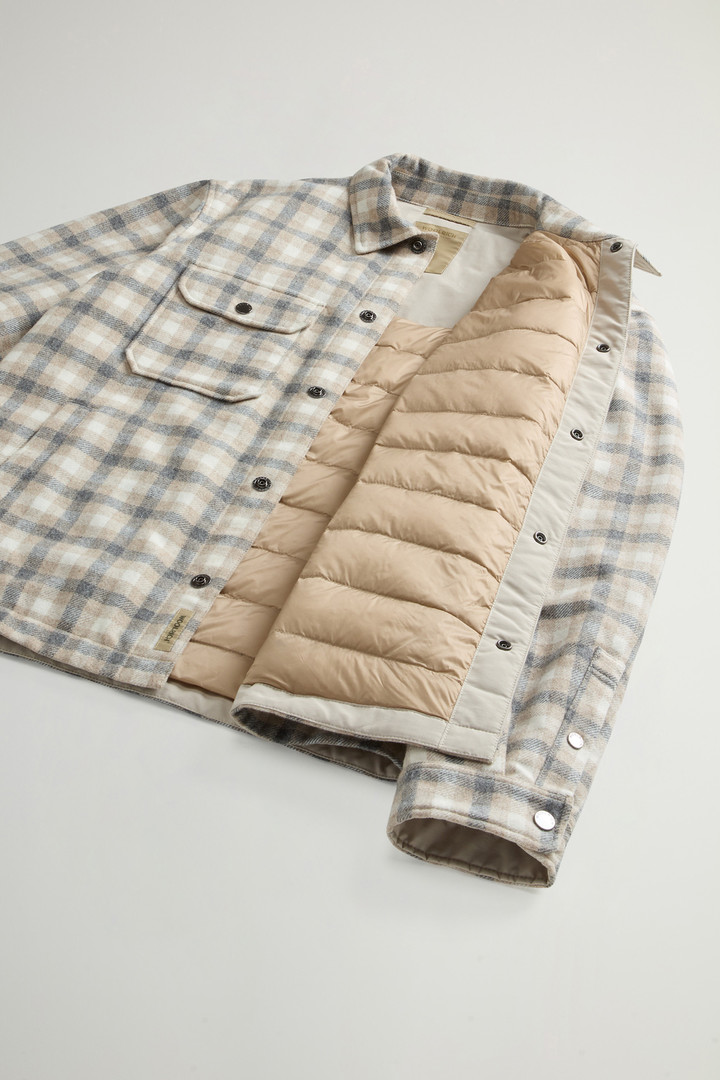 Alaskan Check Overshirt in Recycled Italian Wool Blend Beige photo 8 | Woolrich