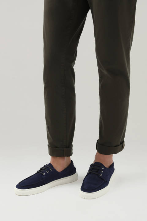 Boat Shoes in Suede Leather Blue photo 2 | Woolrich