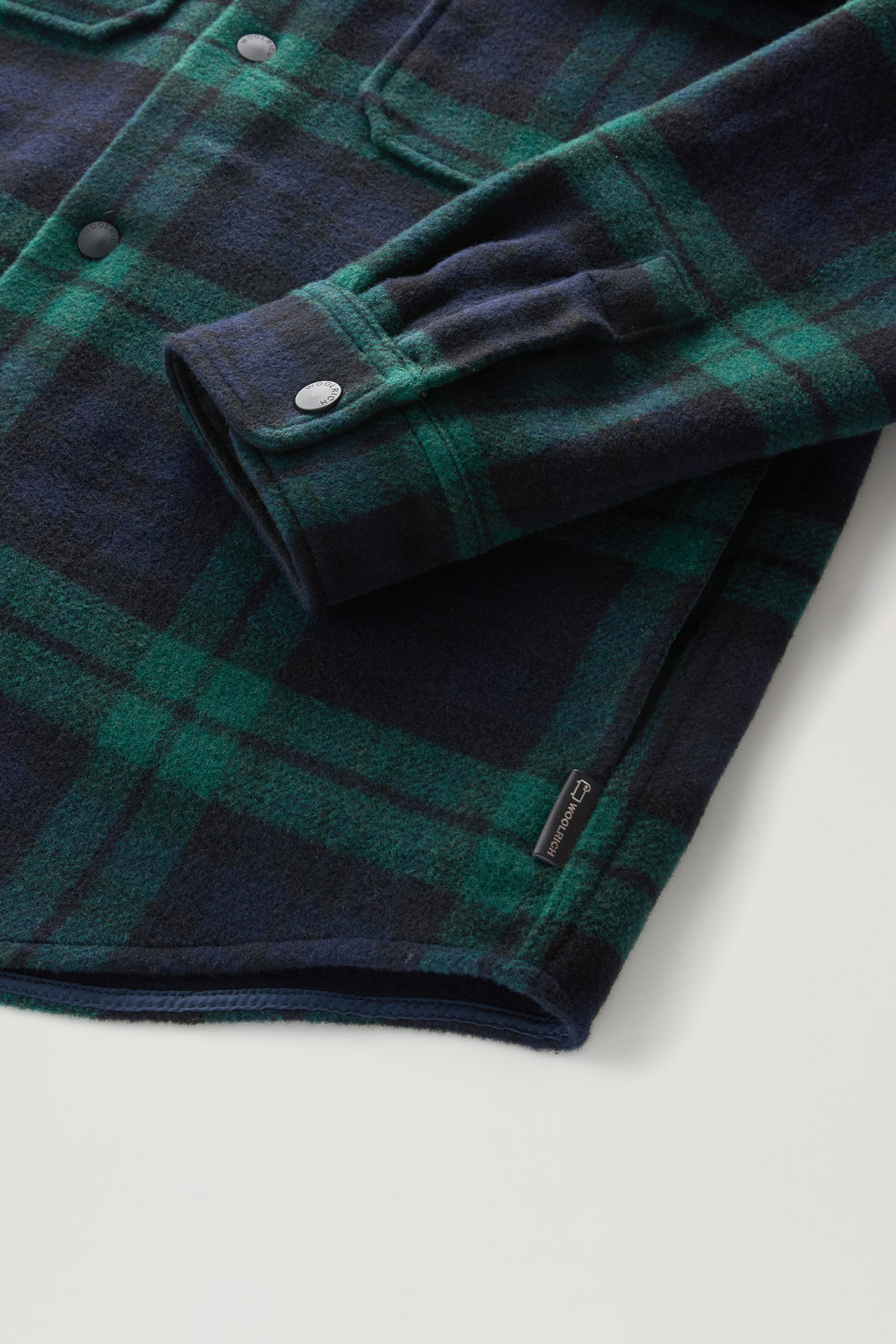 Alaskan Check Overshirt in Bonded Wool Blend Black photo 7 | Woolrich