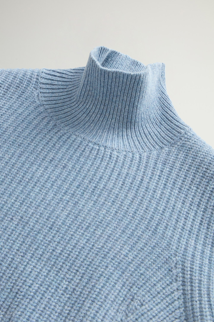 Canberra Turtleneck Sweater in Pure Virgin Wool Blue photo 6 | Woolrich