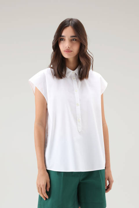Popeline blouse van puur katoen Wit | Woolrich
