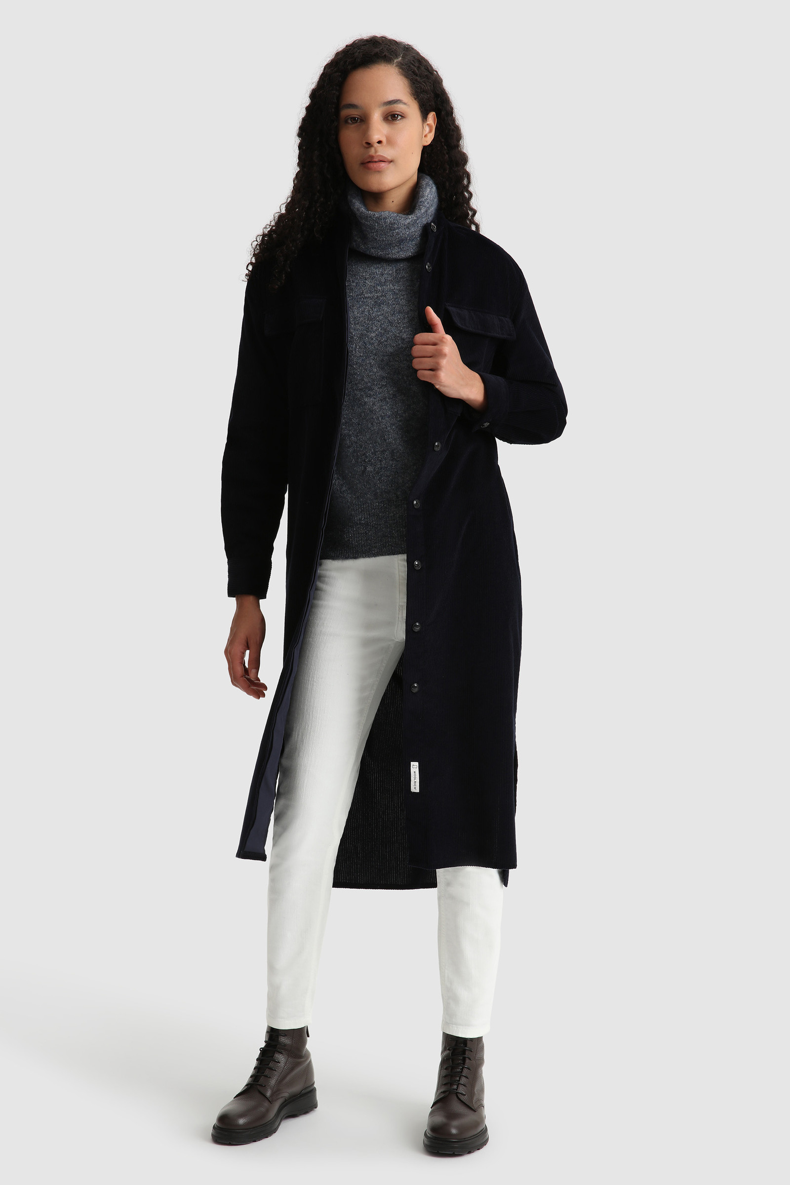 Stretch Turtleneck Sweater in wool blend