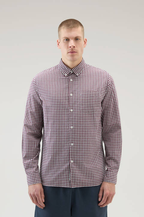 Madras-Shirt aus reiner karierter Baumwolle Rot | Woolrich