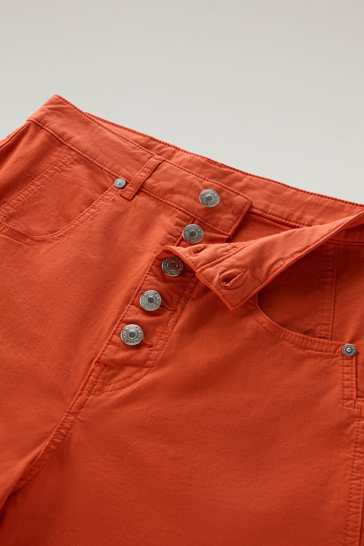 Pantalones de sarga de algodón elástico teñido en prenda Naranja photo 5 | Woolrich