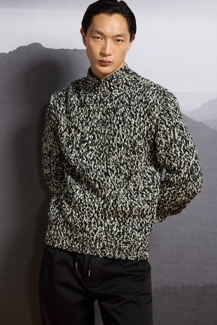 Maglione a collo alto in misto lana mouliné Nero photo 7 | Woolrich