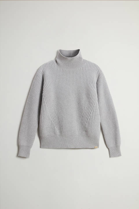 Canberra Turtleneck Sweater in Pure Virgin Wool Gray | Woolrich
