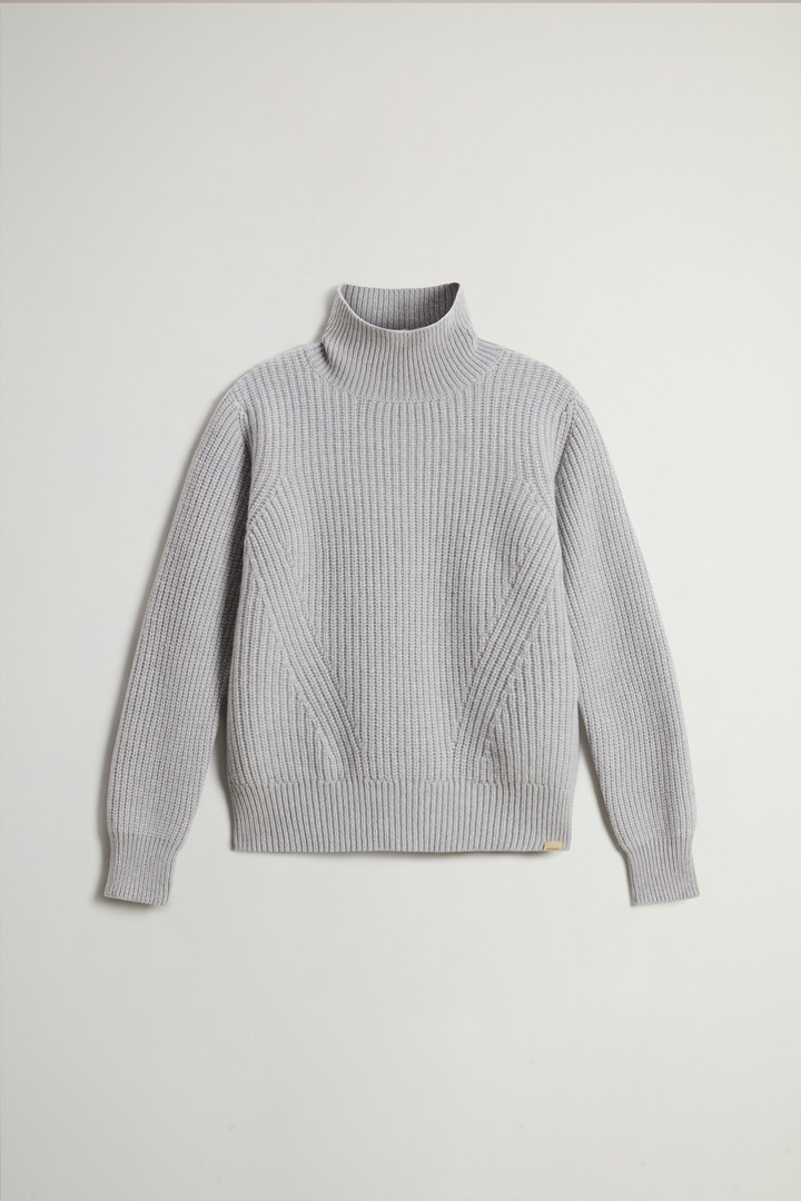 Canberra Turtleneck Sweater in Pure Virgin Wool Gray photo 5 | Woolrich