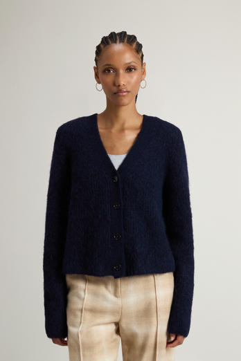 Stückgefärbter Cardigan aus Alpaka-Wollmischung Blau | Woolrich