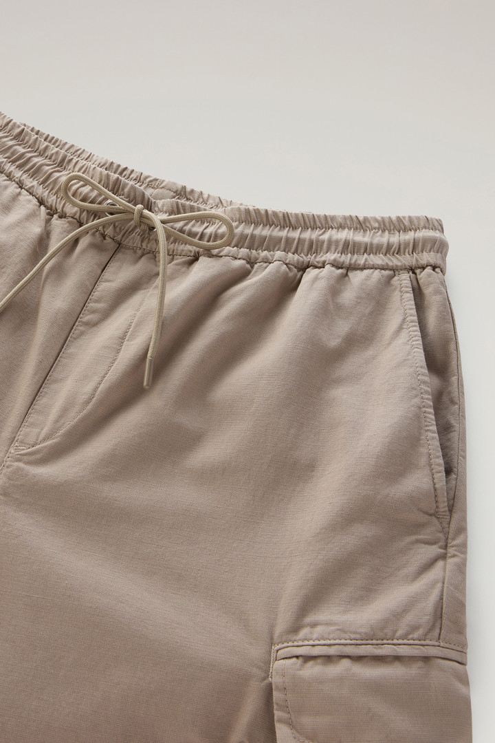 Garment Dyed Cargo Pants in Cotton-linen Blend Beige photo 5 | Woolrich