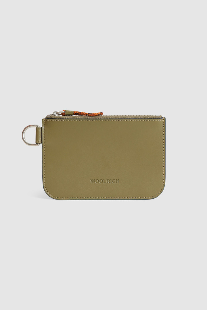Cartera de cuero con cremallera verde | Woolrich