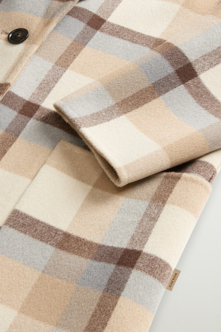 Coat in Pure Virgin Wool with Checked Pattern Beige photo 7 | Woolrich