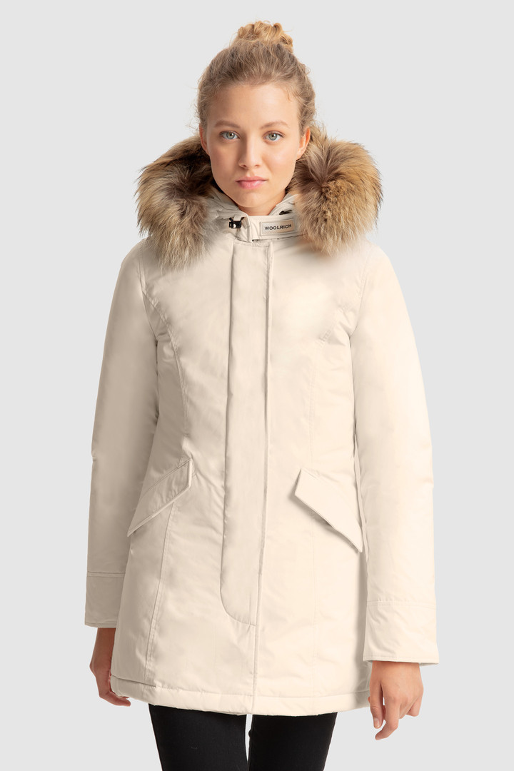 Arctic Parka in City Fabric with Removable Fur - Women - White