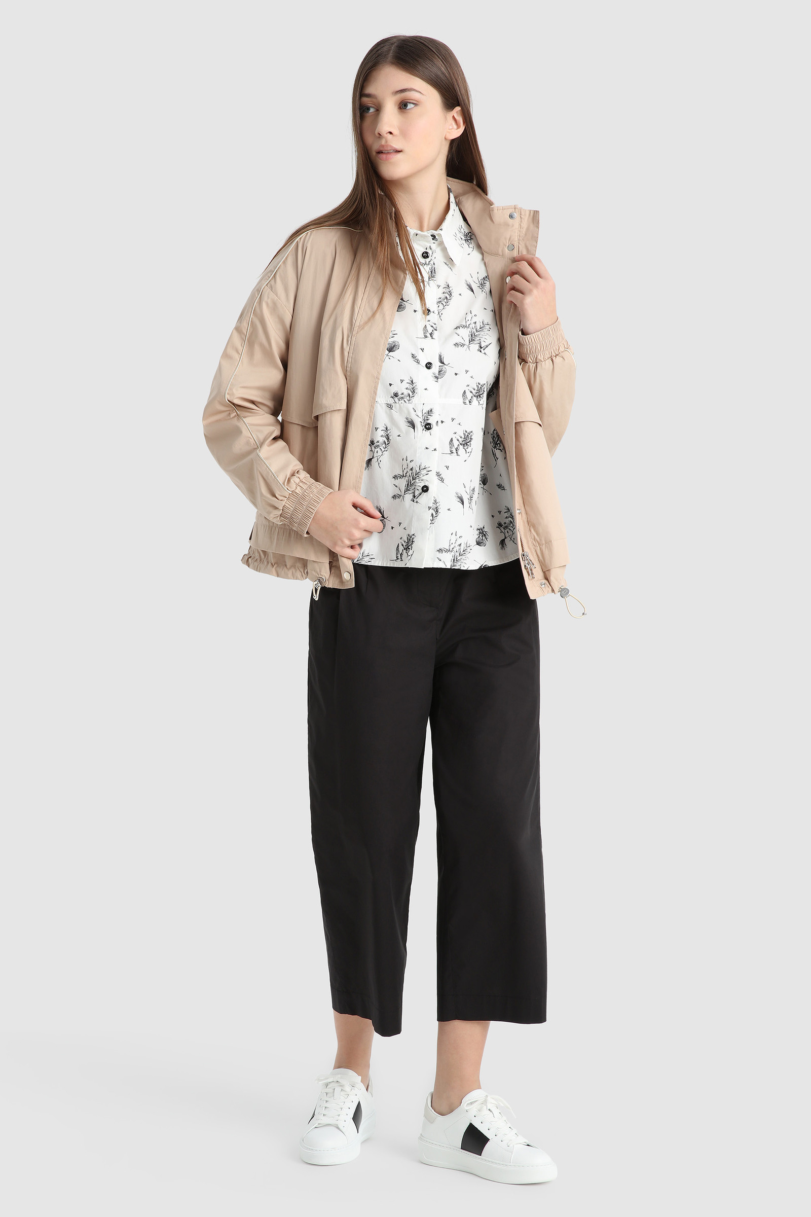 Pantalon en popeline de coton noir photo 2 | Woolrich