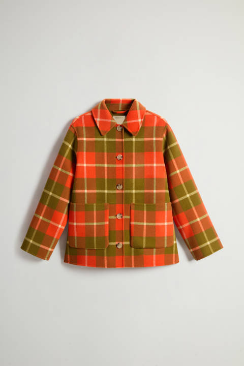 Jacket in Pure Virgin Wool with Checked Pattern Orange photo 2 | Woolrich