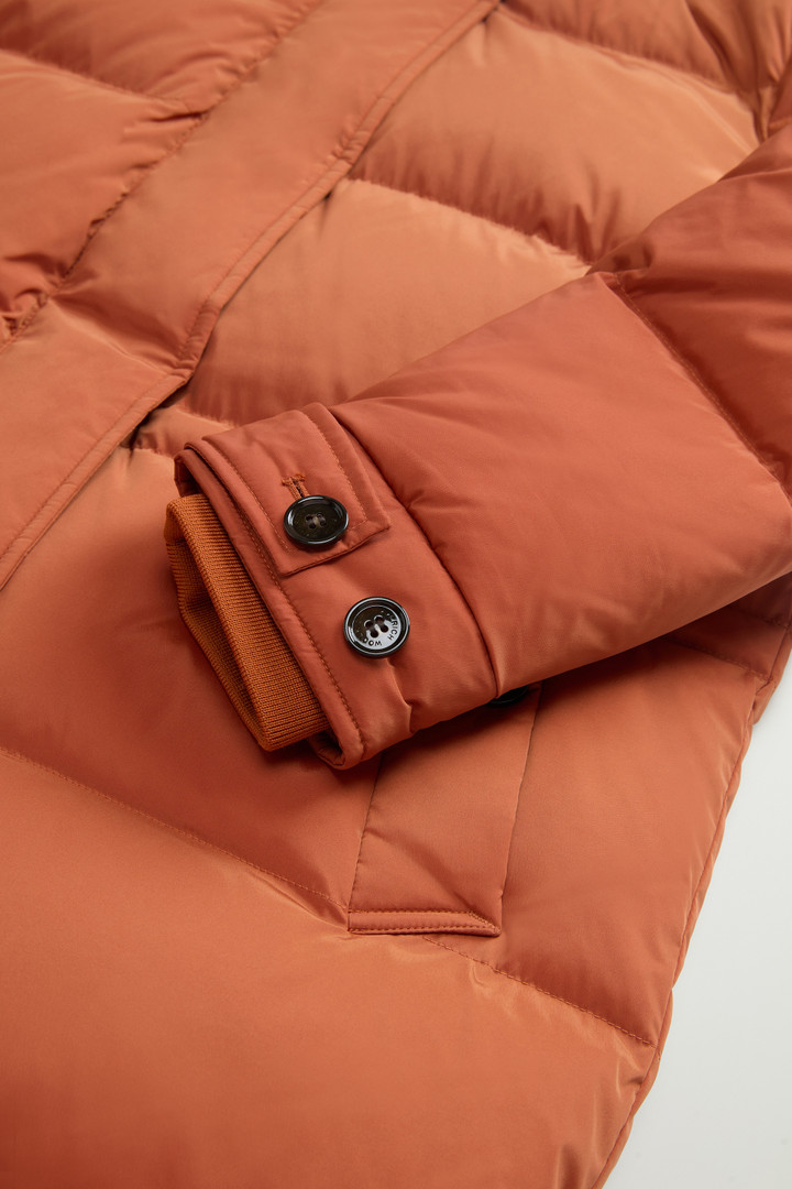 Hooded Alsea Down Jacket in Stretch Nylon Brown photo 8 | Woolrich