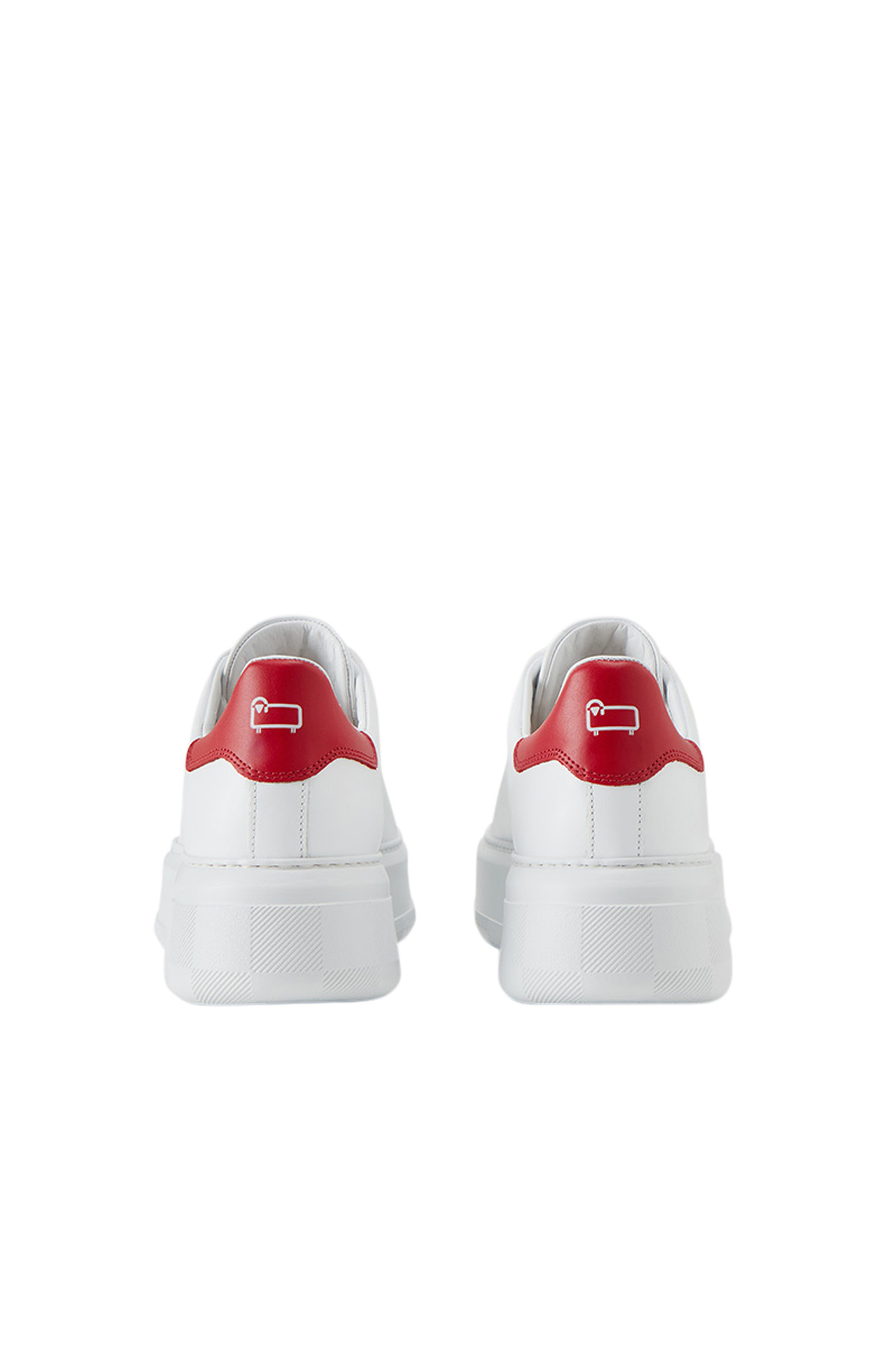Kalfsleren Chunky Court-sneakers met contrasterende details photo 3 | Woolrich