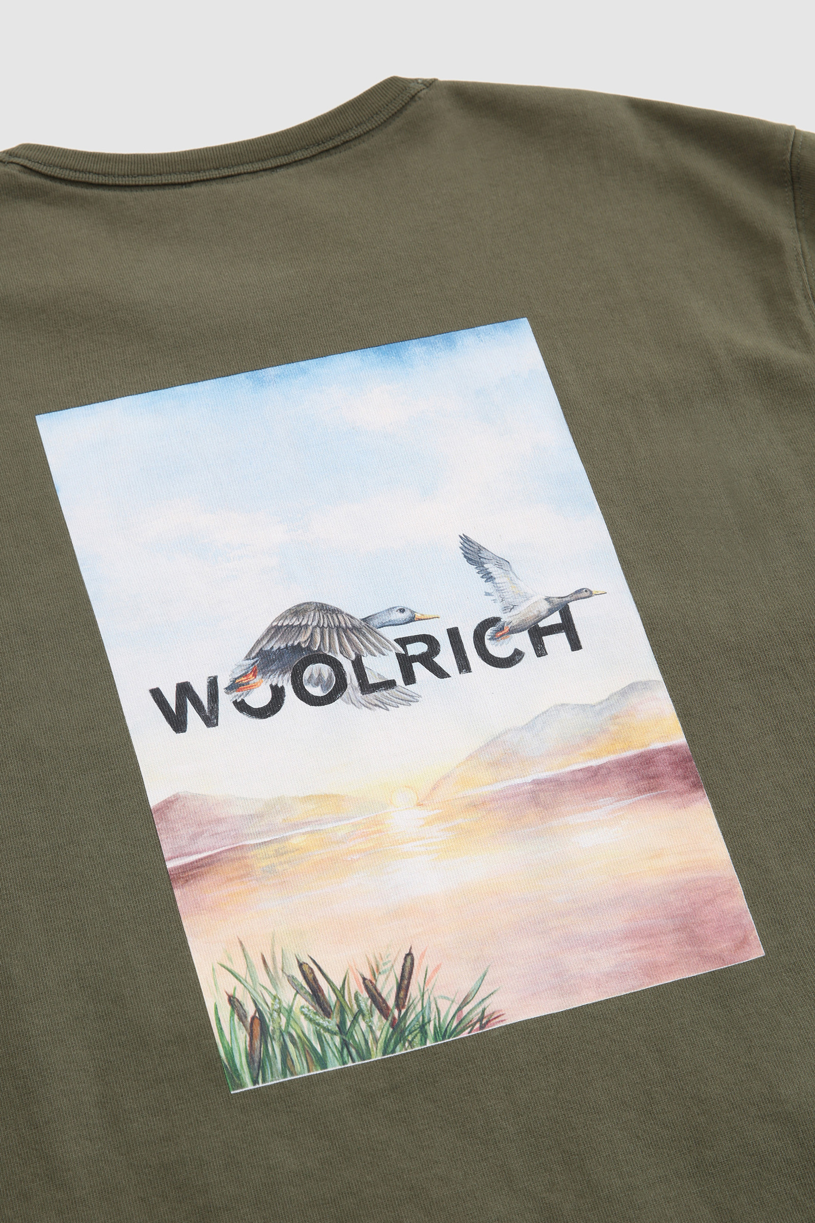 T-Shirt with Back Print Green photo 6 | Woolrich