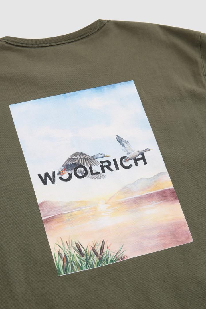 T-Shirt with Back Print Green photo 6 | Woolrich
