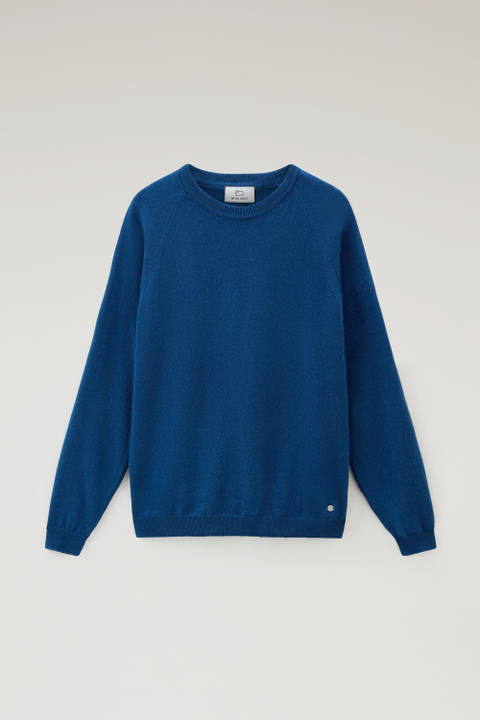 Luxe Crewneck Sweater in Pure Cashmere Blue photo 2 | Woolrich