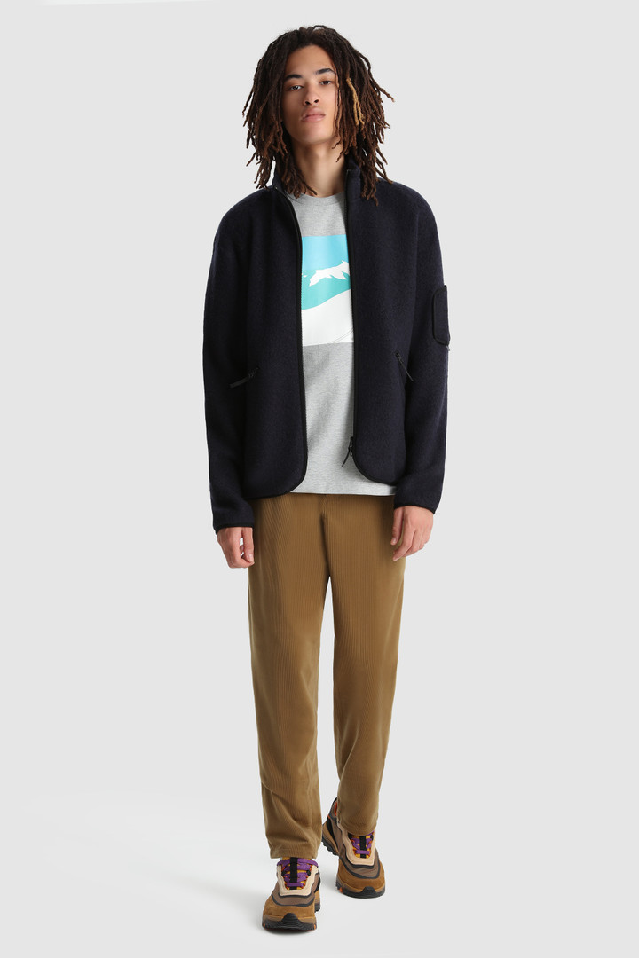 Leichter Terra-Melton Pullover mit durchgehendem Reißverschluß