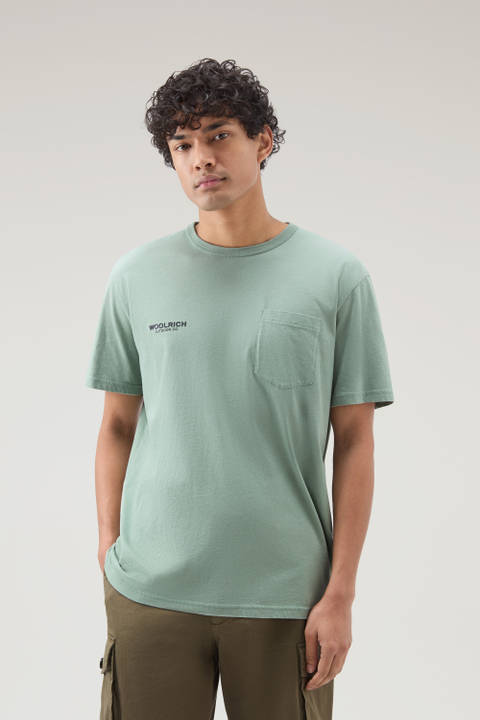 Safari t-shirt in pure cotton Green | Woolrich
