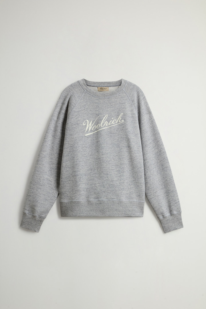 Crewneck Sweatshirt in Pure Cotton Mouliné Gray photo 1 | Woolrich