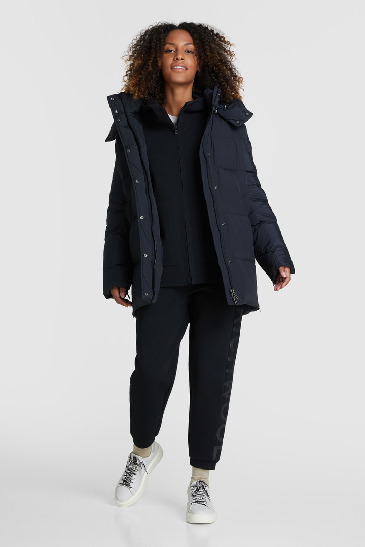 Bonded hoody met capuchon en ritssluiting