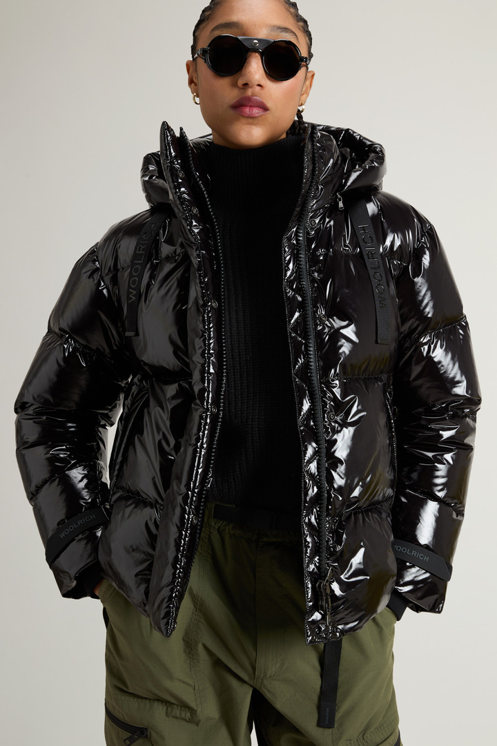 Short Quilted Parka in Glossy Nylon Black photo 4 | Woolrich