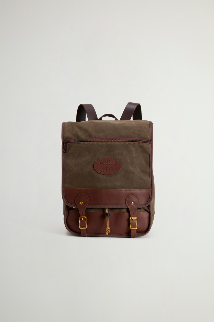 Mesabi Range Backpack in Waxed Pure Cotton Green photo 1 | Woolrich
