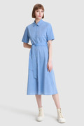 Long Dress in Light Chambray Cotton