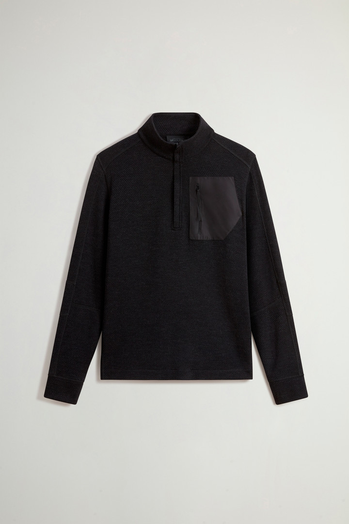 Stricksweatshirt aus reiner italienischer Schurwolle by Todd Snyder Schwarz photo 5 | Woolrich