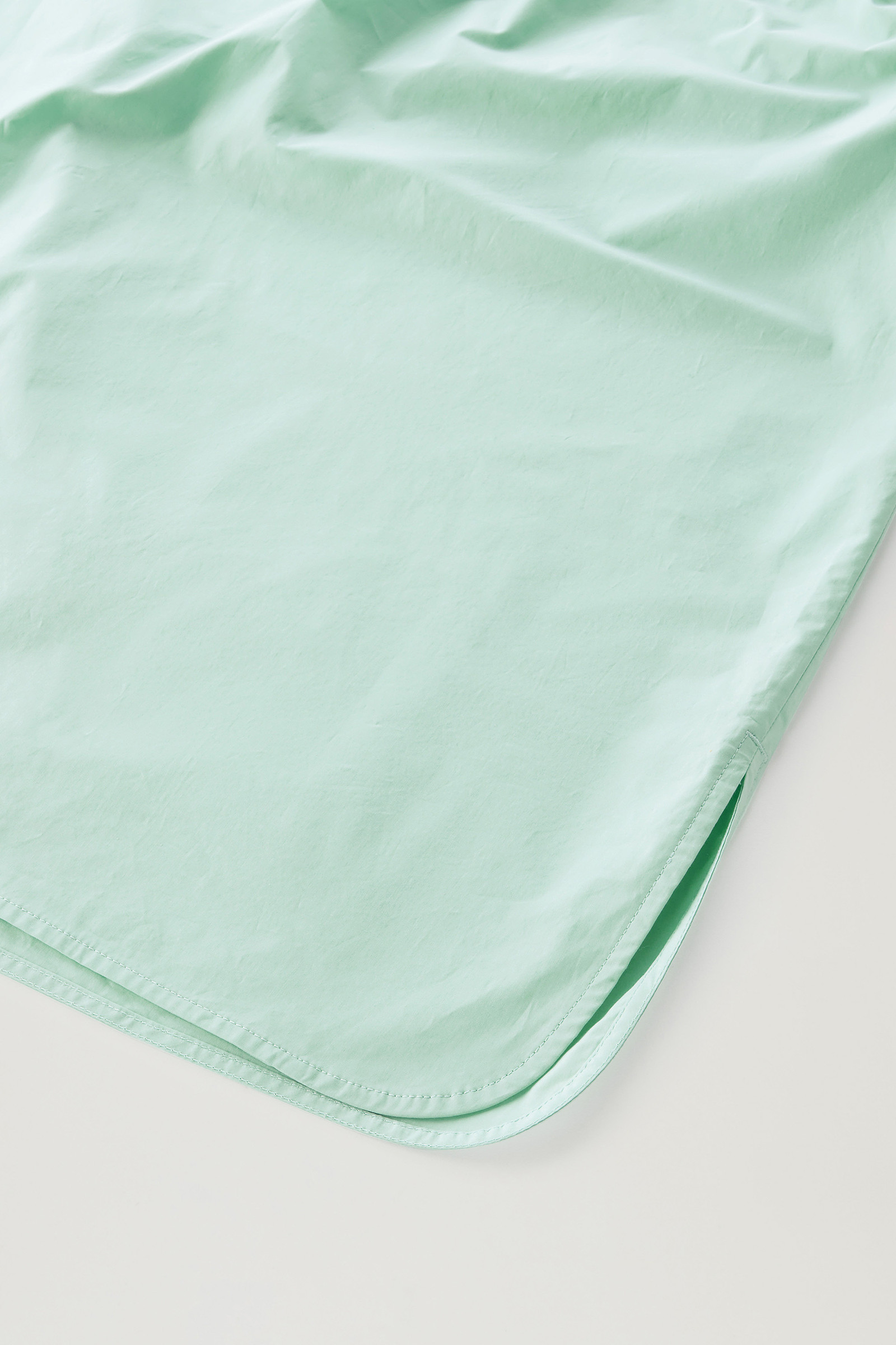 Short Dress in Pure Cotton Poplin with Gathered Details Green photo 7 | Woolrich
