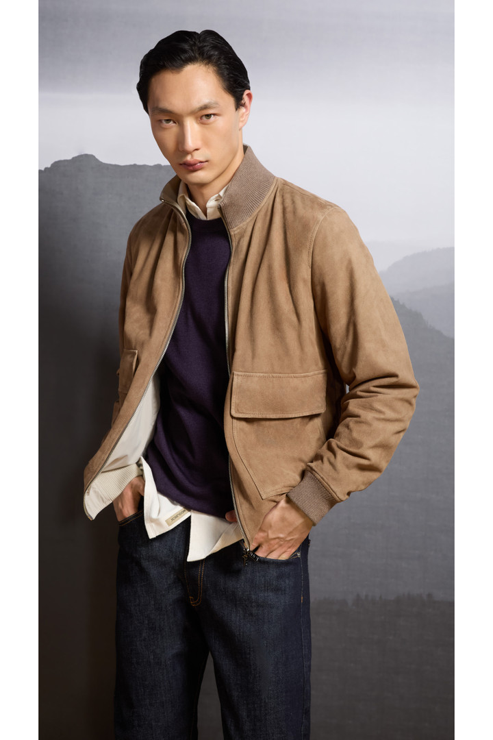 Wendebare Bomberjacke aus Veloursleder Braun photo 11 | Woolrich