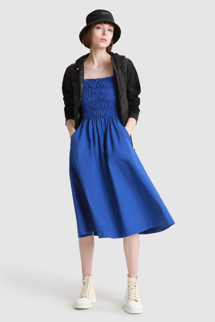 Cotton Poplin Dress with Side Pockets Blue photo 2 | Woolrich