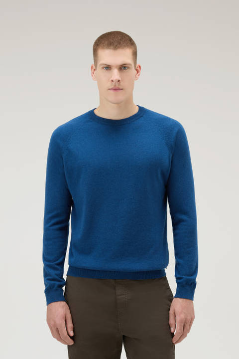 Luxe Crewneck Sweater in Pure Cashmere Blue | Woolrich