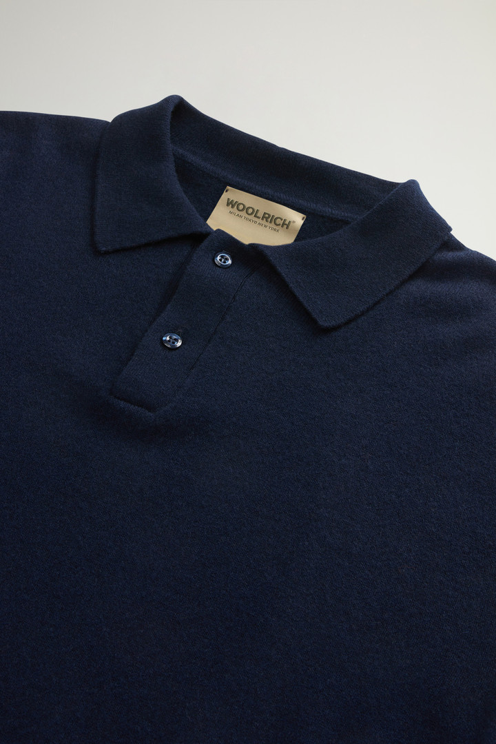 Gebreide polo met lange mouwen van zuiver kasjmier Blauw photo 6 | Woolrich