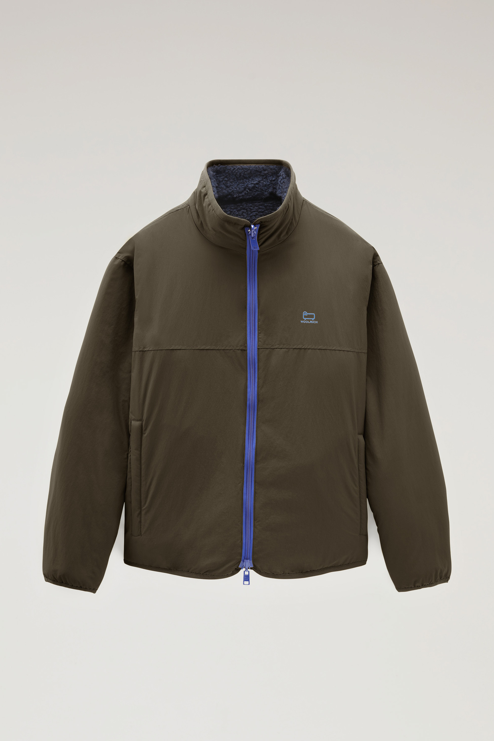 Reversible Curly Fleece in Recycled Sherpa and Taslan Blue photo 6 | Woolrich
