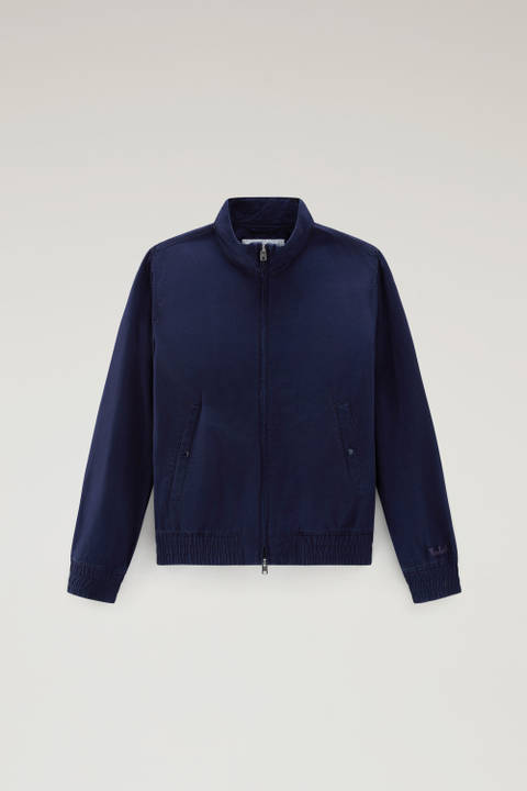 Bomber Jacket in Cotton-Linen Blend Blue photo 2 | Woolrich