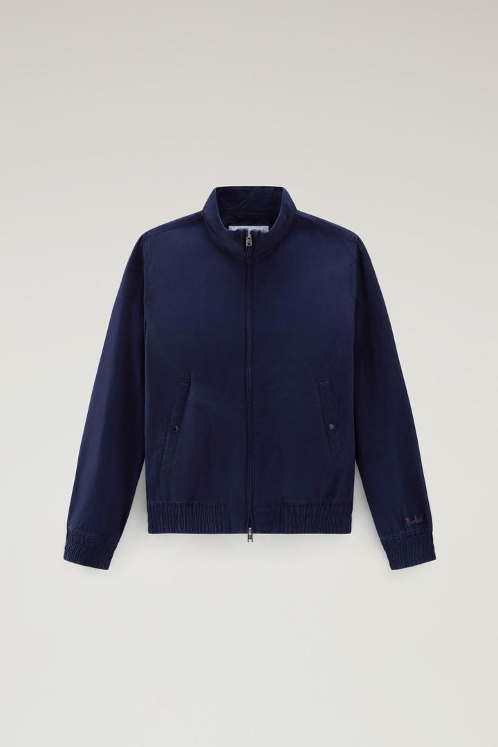 Bomber Jacket in Cotton-Linen Blend Blue photo 5 | Woolrich