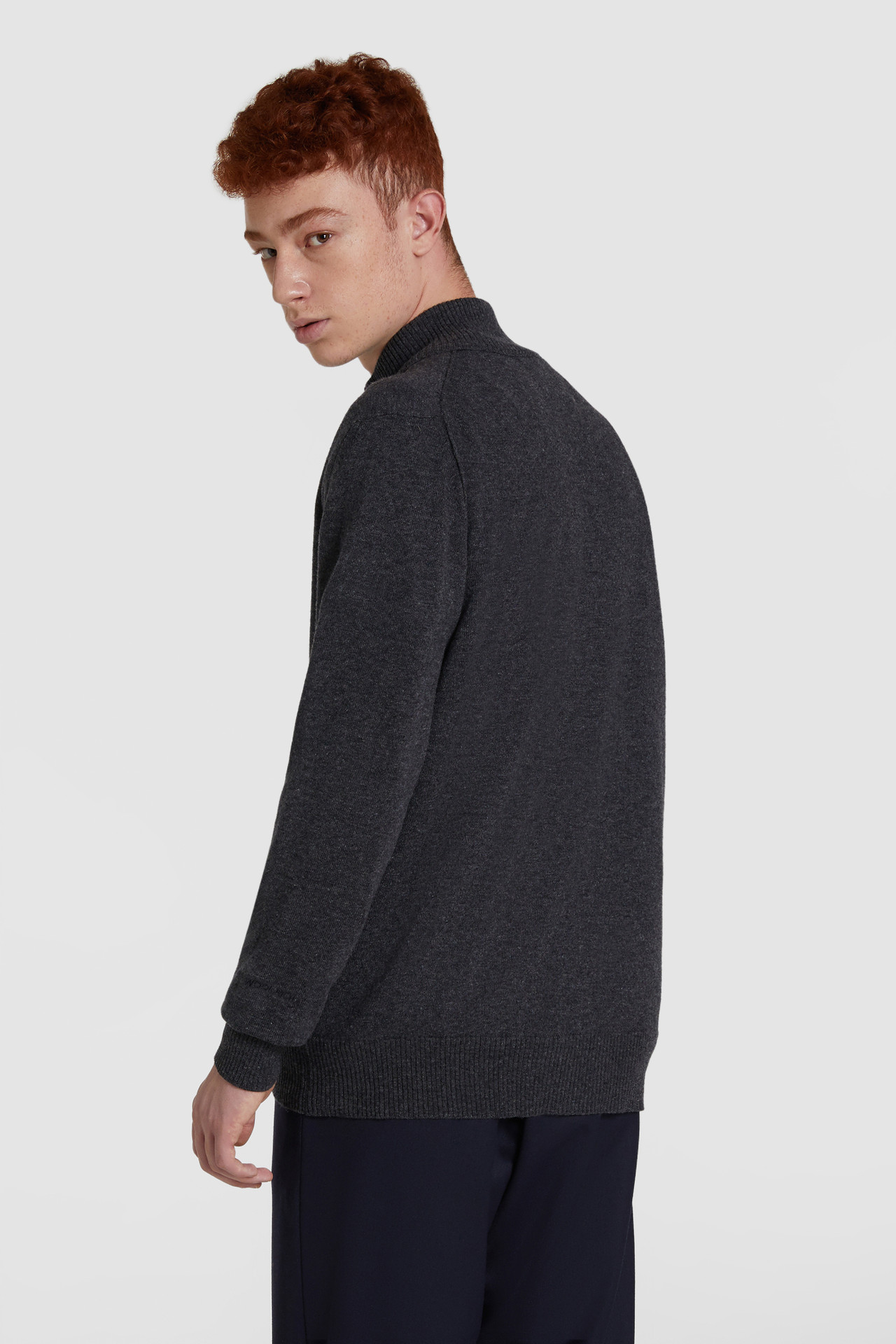 Wollstrickjacke mit Reißverschluss