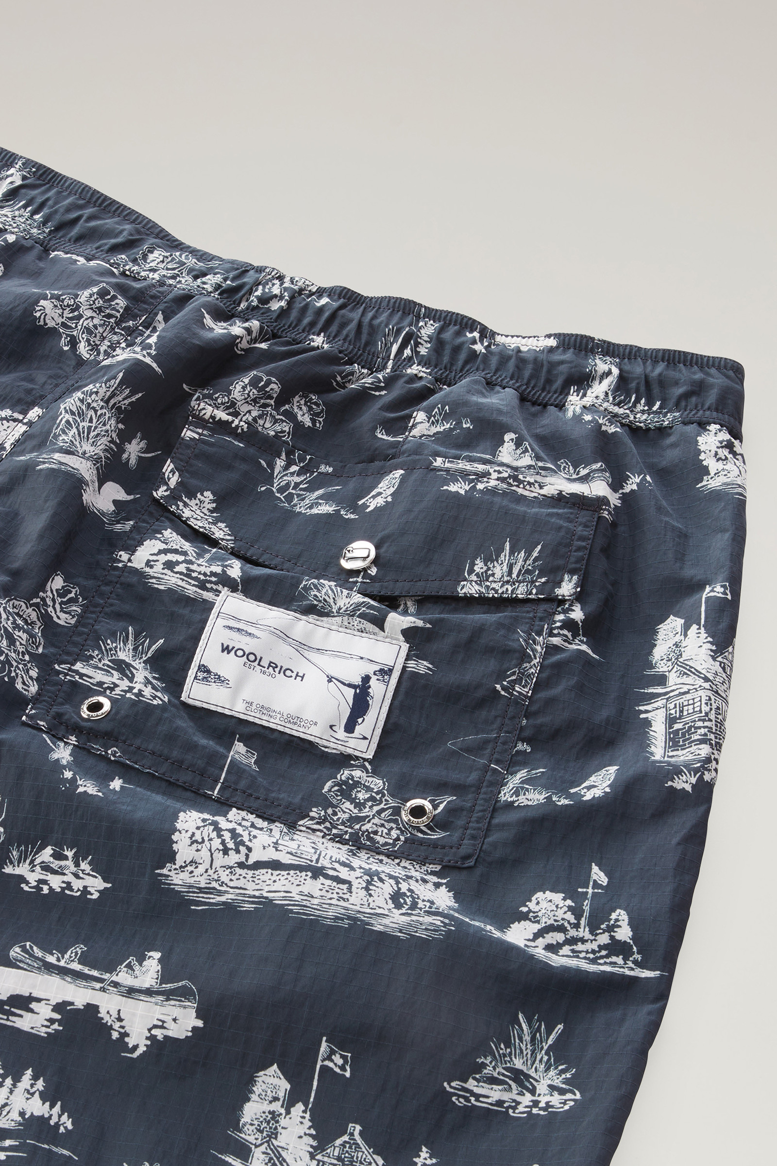 Zavikon Printed Boardshorts in Ripstop Crinkle Nylon Blue photo 7 | Woolrich