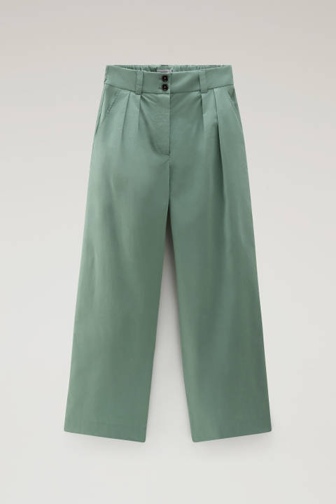 Pure Cotton Poplin Pants Green photo 2 | Woolrich