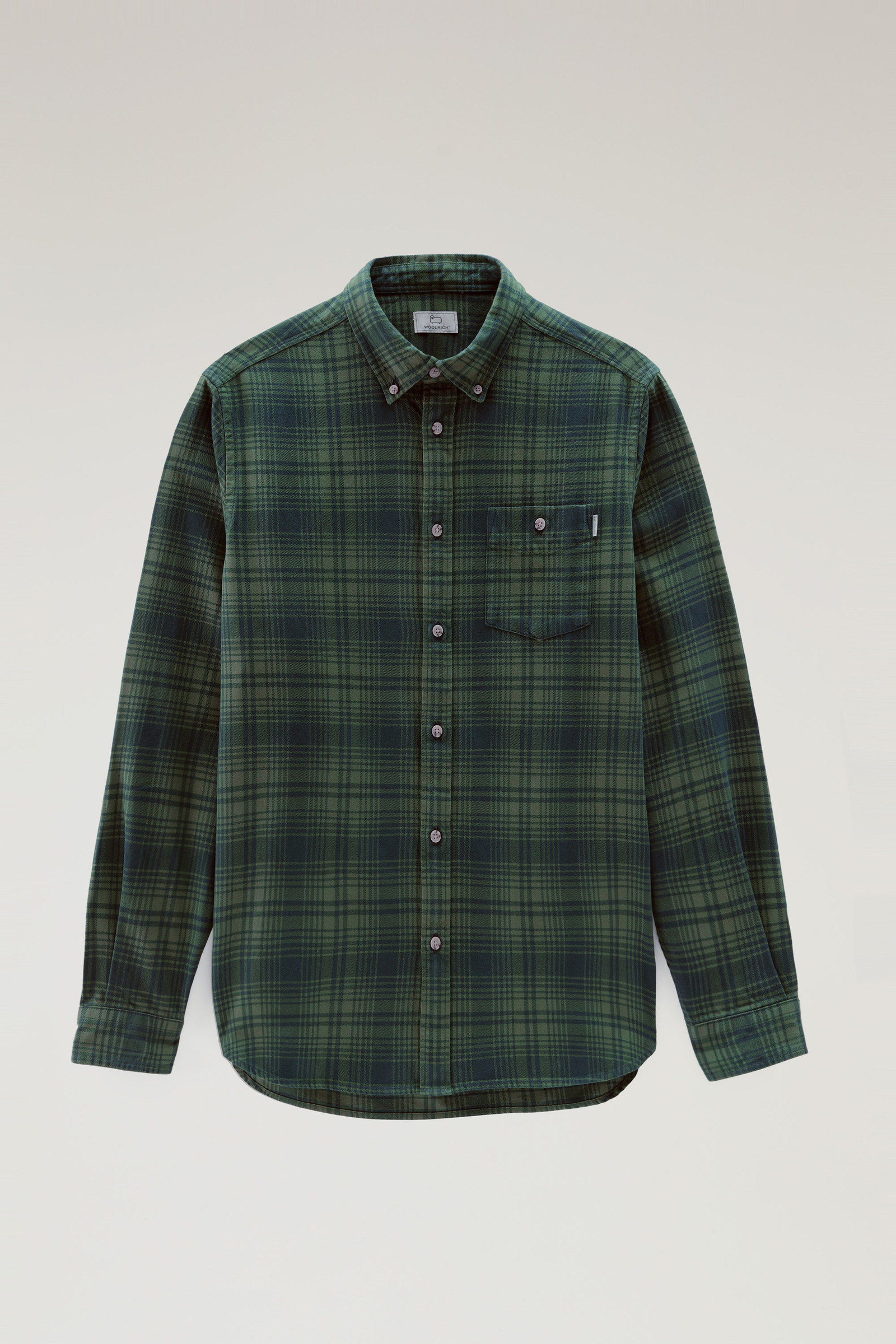 Men's Traditional Flannel Check Shirt Green | Woolrich USA