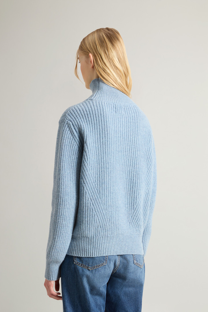 Canberra Turtleneck Sweater in Pure Virgin Wool Blue photo 3 | Woolrich