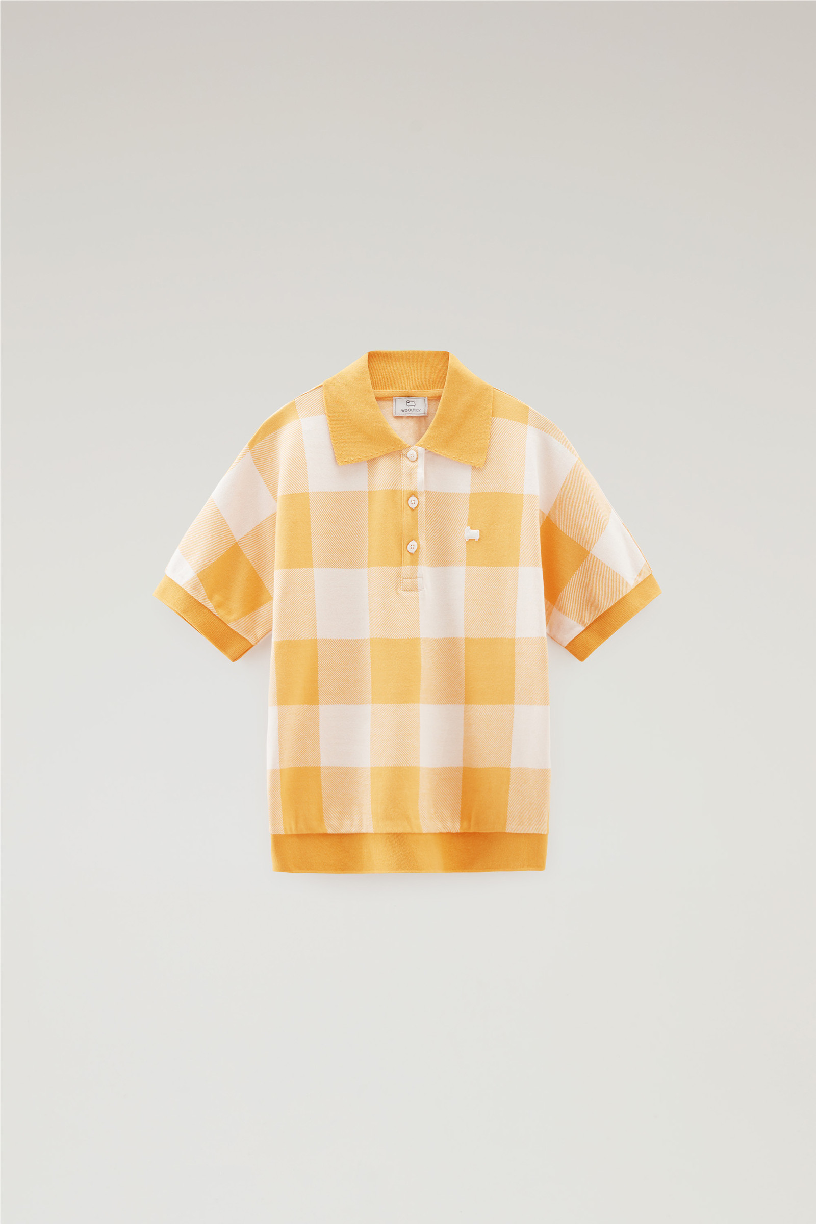 American Check Polo in Yarn-Dyed Stretch Cotton Blend Yellow photo 5 | Woolrich