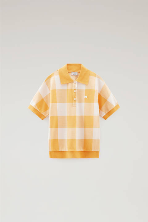 American Check Polo in Yarn-Dyed Stretch Cotton Blend Yellow photo 2 | Woolrich